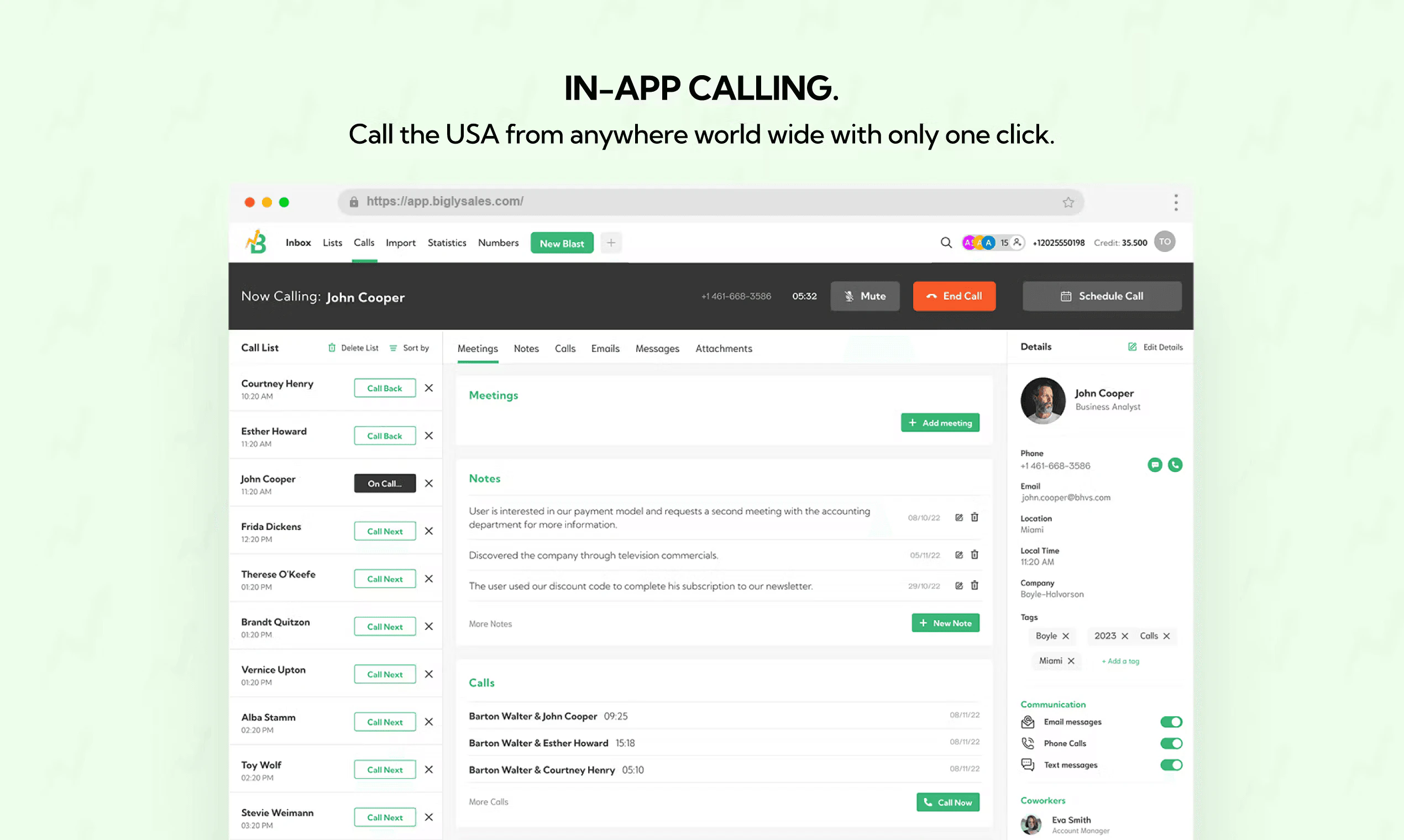 screenshot of Bigly Sales